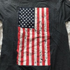 American flag T-shirt flag on front